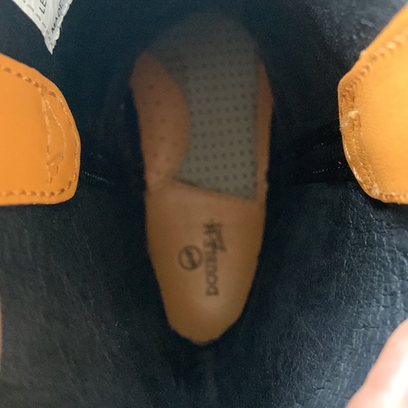 Double-H Deep Yellow Leather and Denim Western Roper Boots - Picture 7 of 8